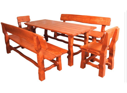 Corner bench Seating group Dining set Garden Furniture Wood 5 pieces. Set Table Stool Chair Solid
