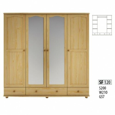 Wardrobe Bedroom Wood Wardrobe Real Handcraft Solid Wood Wardrobe 4 doors.