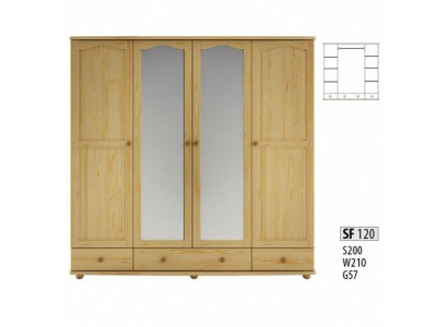 Wardrobe Bedroom Wood Wardrobe Real Handcraft Solid Wood Wardrobe 4 doors.