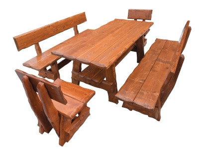 Garden furniture 5 pieces. Set Table Stool Chairs Garden Table Wooden Table Solid Wood Patio