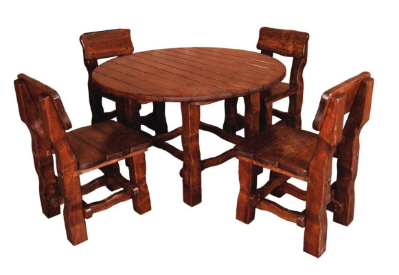 Garden Furniture Medieval Restaurant Wood Furniture 5-piece Set Dining set Suite Table