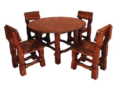 Garden Furniture Medieval Restaurant Wood Furniture 5-piece Set Dining set Suite Table