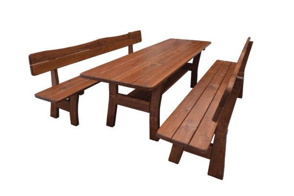 Corner bench Seating group Dining set Garden Furniture Wood 3-piece. Set Table Stool Chair Solid