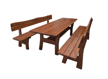 Corner bench Seating group Dining set Garden Furniture Wood 3-piece. Set Table Stool Chair Solid