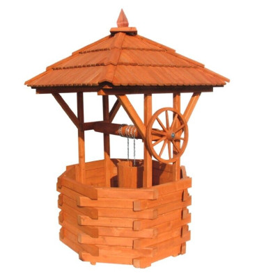 Garden decoration fountain real wood wooden fountain decorative item 100x250cm xxl