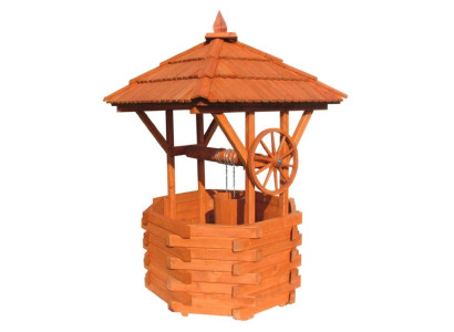 Garden decoration fountain real wood wooden fountain decorative item 100x250cm xxl