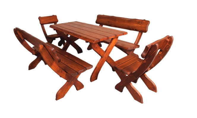 Garden Furniture Corner Bench Seating group Dining set Wood Set Table Stool Chair Solid 5pcs.
