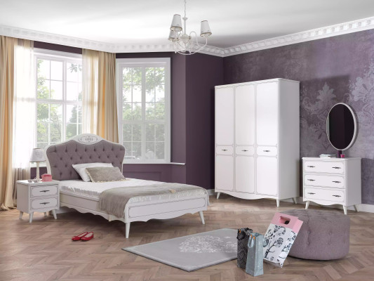 Bedside table night console Childrens room Wood White children's night table luxury
