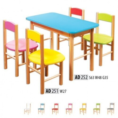 Chair Set Childrens room Seating Set Real Wood Solid 5pcs. Seat Group Table