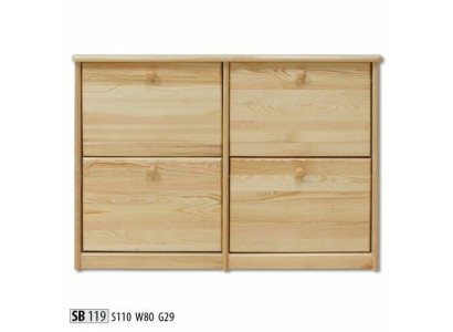 Shoe cabinet 4 compartment Chest of drawers Real wood Solid Furniture Shoe tipper Shoe rack Shelf