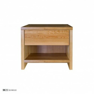 Nightstand Bedside table Night console 1 drawer Solid wood Shelf Console Oak