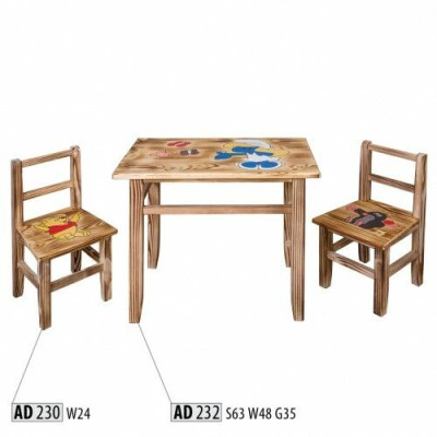 Children's table set, 3 pieces, table with 2 chairs, children's furniture, for children's room