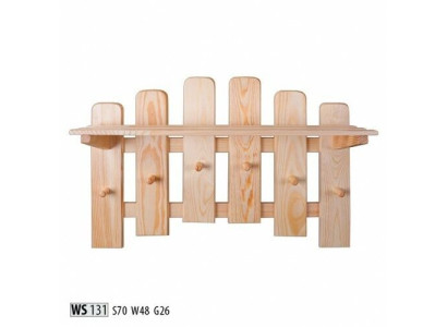 Wardrobe panel wall coat rack 6 hooks 70x48 cm hallway coat rack pine solid
