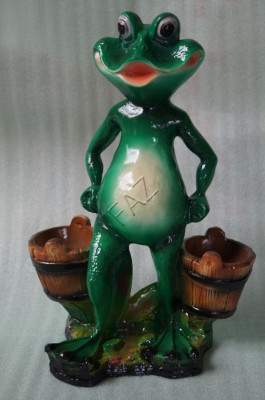 Design Vase Frog Sculpture Statue Statues Figures Sculptures Garden
