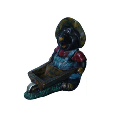 Design Mole Wheelbarrow Figure Statue Sculpture Figures Decoration 45cm Decoration