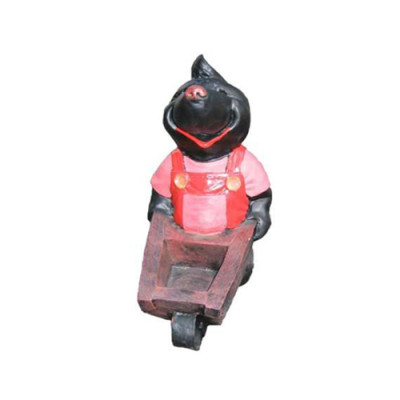 Design Mole Wheelbarrow Figure Statue Sculpture Figures Decoration 34cm Decoration