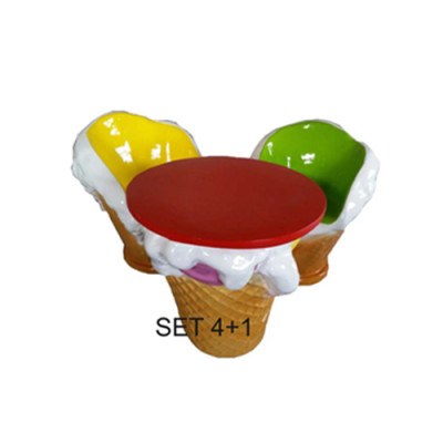 Ice Cream Furniture Table 4 Chairs Ice Cream Parlor Dining Suite Armchair Tables 5er