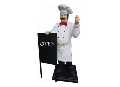 Advertising Sculpture Chef Menu Message Board Decoration Statue Restaurant new