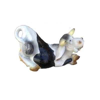 Modern Figure Cow Cattle Plastic Sculpture Statues Figures Decoration Calf 38cm