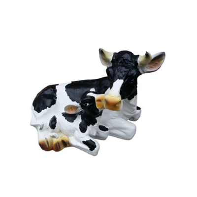 Decoration Garden Plastic Figures Hand Painted Figure Statue Funny Cow 36cm new