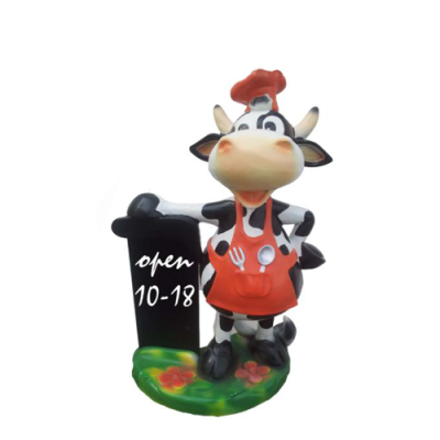 Modern Figure Cow Cattle Plastic Sculpture Statues Figures Decoration Calf 55cm