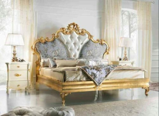 Classic s Bed Baroque Rococo Hotel Beds Upholstered bed Double bed 180x200cm