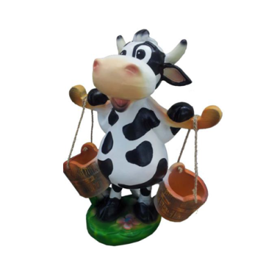 Modern Figure Cow Cow Plastic Sculpture Statues Figures Calf 55cm Decoration