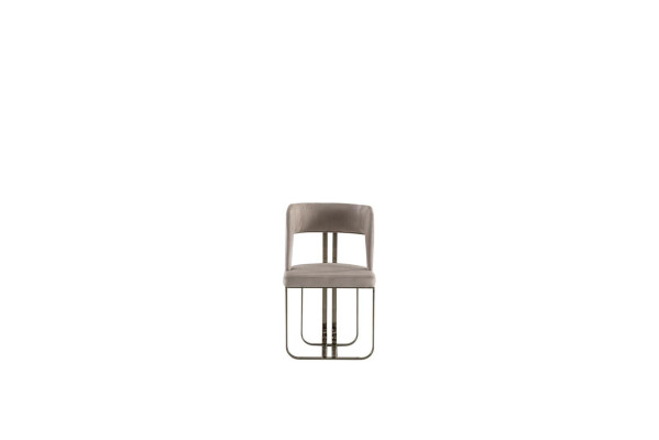 Chair Beige Elegant Modern Dining room Beautiful Fabric Design Luxury Metal Chairs