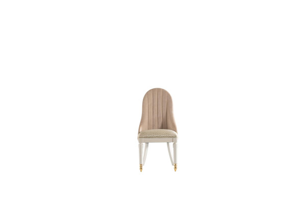 Beige Chesterfield Upholstered Chair Luxury Seating Furniture Dining Room Seater