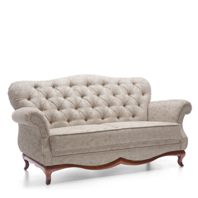 Two-seater Chesterfield Couch Sofa Furniture Living room Textile seat cushion