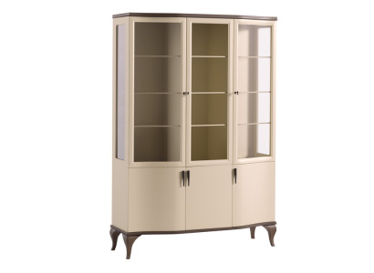 Showcases Glass Wardrobe Luxury Sideboard Display case Living room Beige Wood new