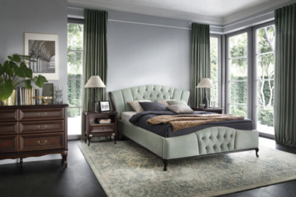 Green Chesterfield Bed with Wood Bedroom Furniture Beds Royal