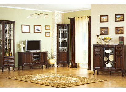4-piece Living room Furniture Set Italian style Chest of drawers Display case TV cabinet Chippendale