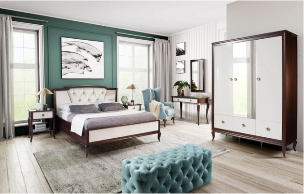 Complete's Bedroom Set 4-piece Design Bed + 2x Bedside table + Wardrobe
