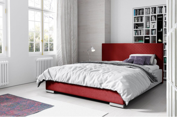 Bed frame Double bed Bed Red Marriage bed Beds Upholstered bed Modern Polyester 180cm