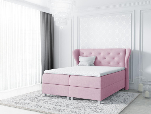 Fabric Box Spring Bed Textile Design Double Hotel Modern Bed Bedroom Beds