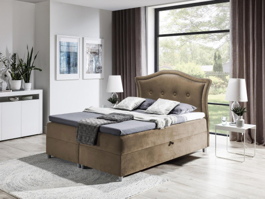 Fabric Box Spring Bed Textile Design Double Hotel Modern Bedroom Bed Beds