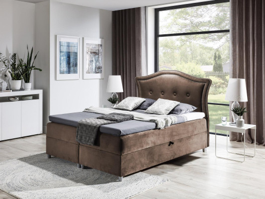 Fabric Box Spring Bed Textile Design Double Hotel Modern Bedroom Bed Beds