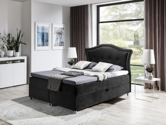 Fabric Box Spring Bed Textile Design Double Hotel Modern Bedroom Bed Beds