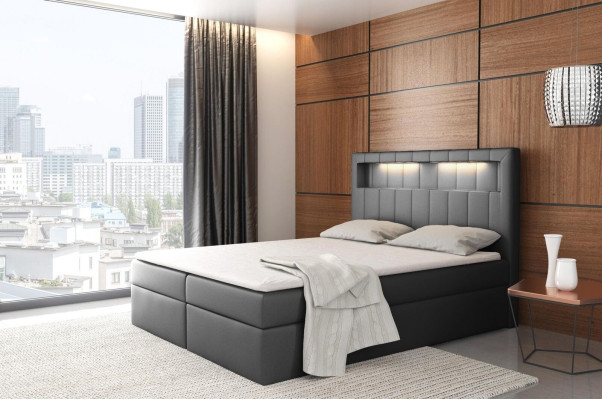 Bed illuminated boxspring Beds king size velvet hotel new Bedroom Furniture