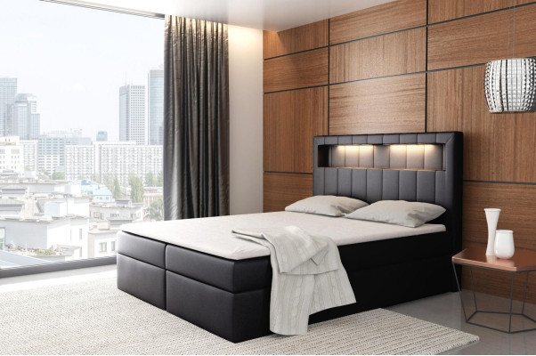 Bed illuminated boxspring Beds king size velvet hotel new Bedroom Furniture