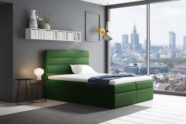 Bed with bed base Marriage bed Beds Green Upholstered bed Box spring bed Double bed new