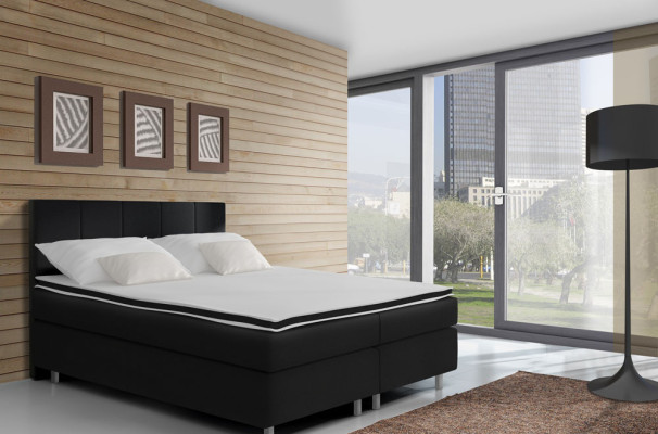 Box spring bed Beds Bed Upholstery Imitation leather Designer Hotel Double Luxury Design