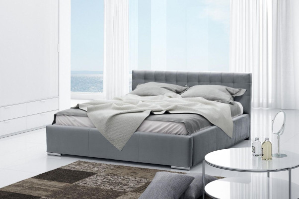 Bed frame Double bed Modern marriage bed Beds Upholstered bed Gray Bedroom 160 cm