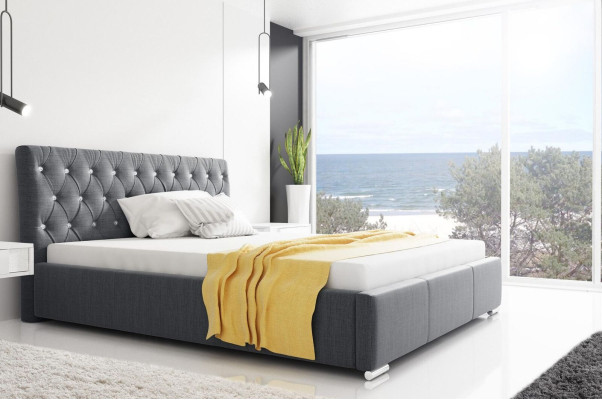 Bed frame Bed Double bed Double bed Bed frame Upholstered bed Beds 200x200 Gray