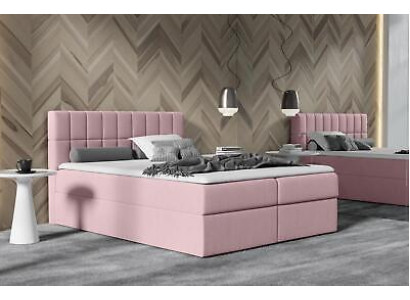 Bed Rosa Fabric Box Spring Bed Textile Design Double Hotel Modern with bed base