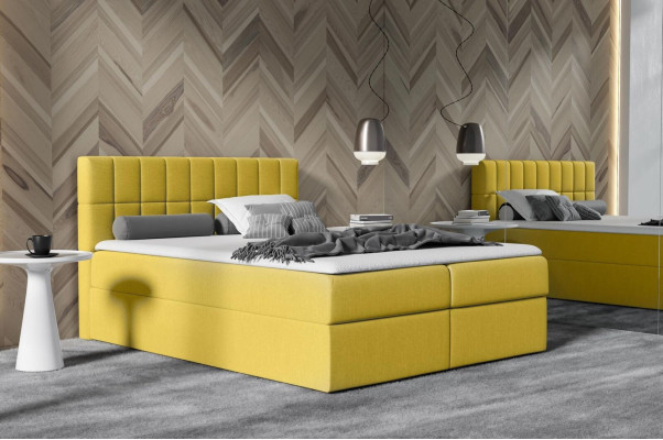 Bed Rosa Fabric Box Spring Bed Textile Design Double Hotel Modern with bed base