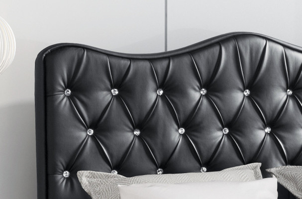 Bed frame Beds marriage bed Modern Bed Imitation leather Upholstered bed Double bed Black