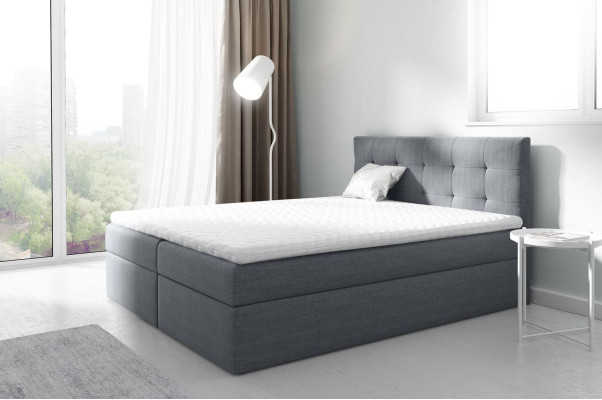 Marriage bed Beds Upholstered bed Box spring bed Double bed Bed with bed base Black