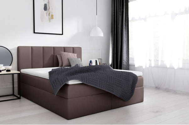 Box spring bed Double bed Bed with bed base Marriage bed Beds Upholstered bed White new